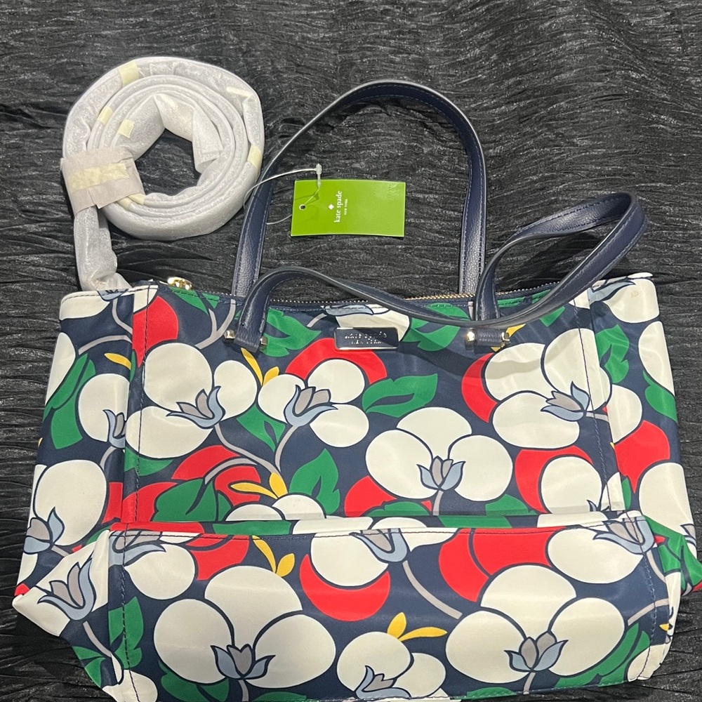 Kate Spade Navy Floral Tote Bag